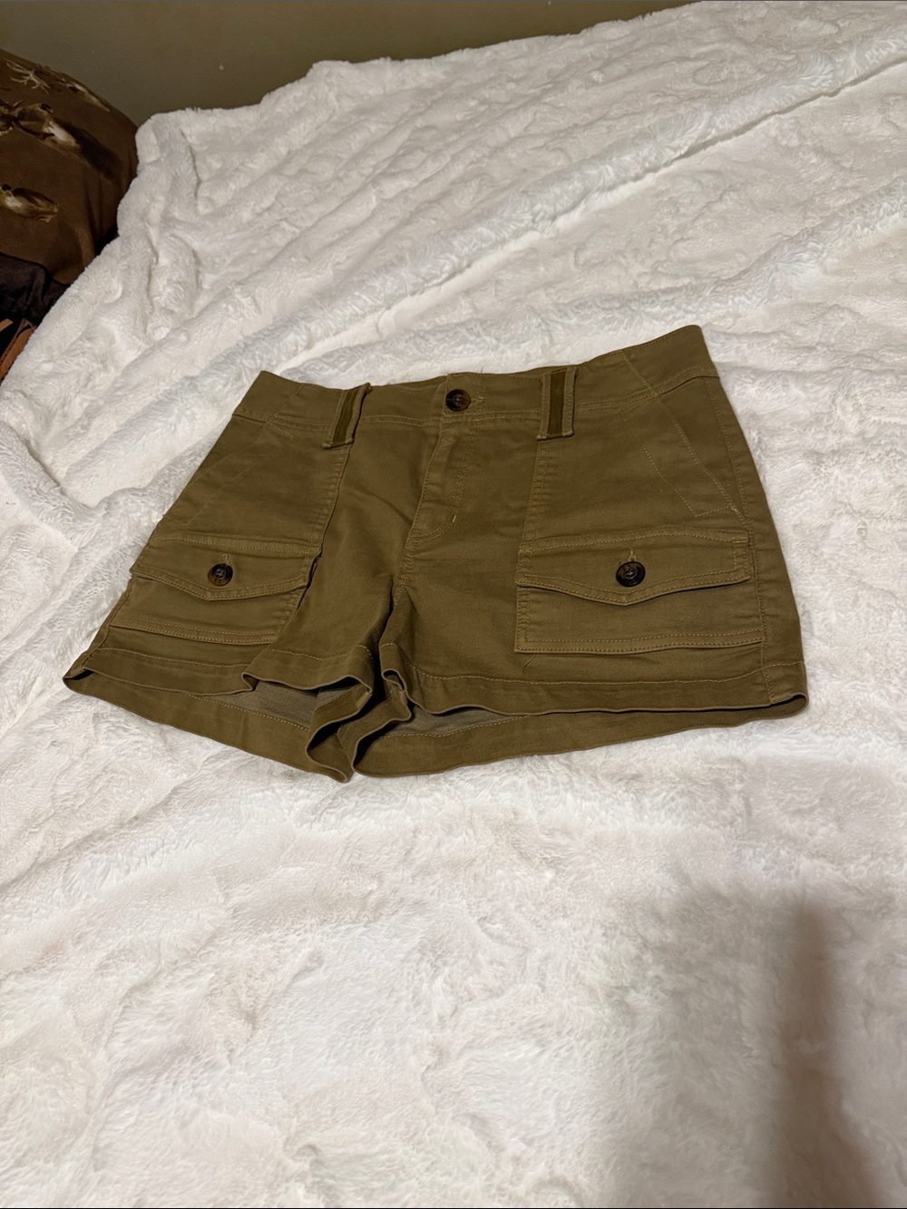 BKE Olive Cargo Pocket Women's Shorts